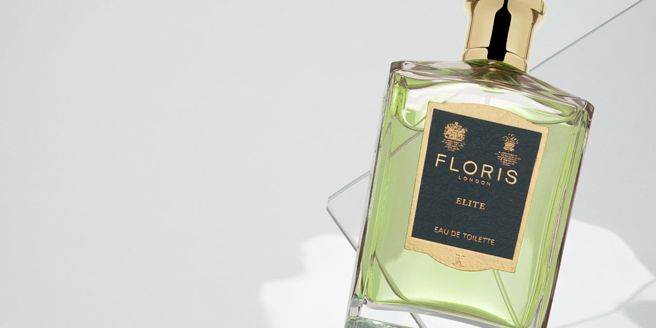 a floris fragrance on white background