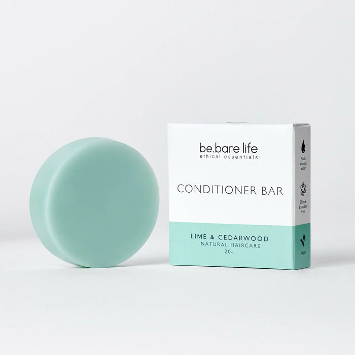 Mini Lime & Cedarwood Travel Conditioner Bar for All Hair Types (20g) - be.bare life - Face & Co