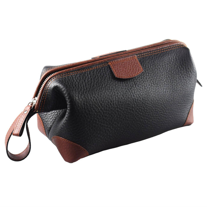 Black Washbag with Contrast Trim and Stitching - Geo F. Trumper - Face & Co