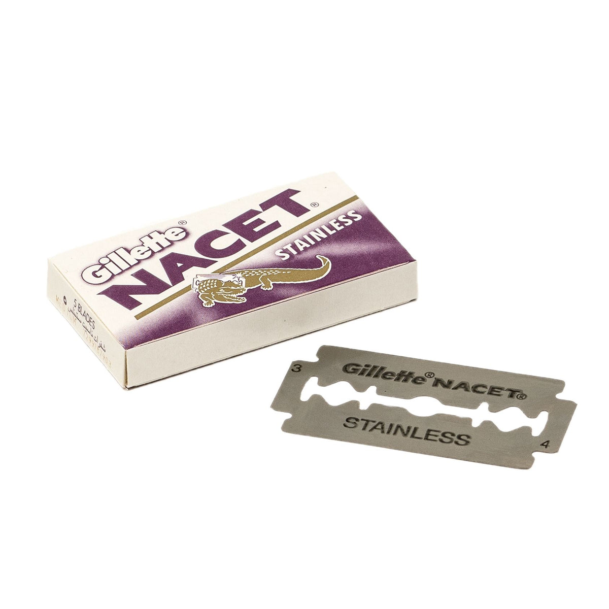 Gillette Nacet Stainless Steel Razor Blade (Pack of 5 Blades) Face & Co