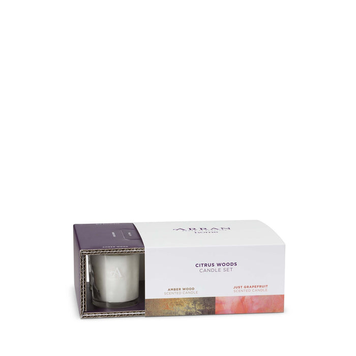 Home Citrus Woods Candle Gift Set (4 x 8cl) - ARRAN Sense of Scotland - Face & Co